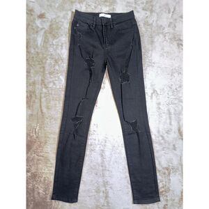 KanCan Womens Dark Wash‎ Distressed High Rise Skinny Size 26